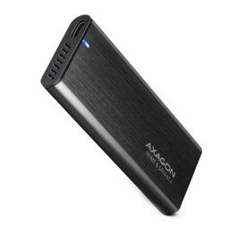 AXAGON EEM2-SB2, USB-C 3.2 Gen 2 - M.2 NVMe a SATA SSD kovový RAW box, bez skrutiek, čierny EEM2-SB2
