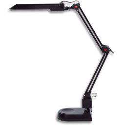 Ecolite Čierna LED stolová lampa 8W s nastaviteľnými polohovacími kĺbmi L50164-LED/CR