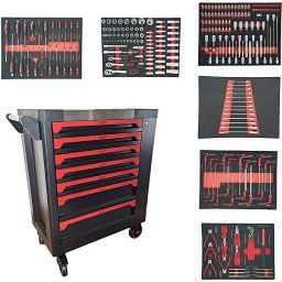 Vozík na náradie 250-dielny naplnený Deluxe Weber Tools