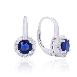 Olivie Strieborné visiace náušnice BLUE 2706
