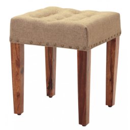 indickynabytok.sk - Polstrovaný taburet s poťahom 40x45x40 indický masív palisander