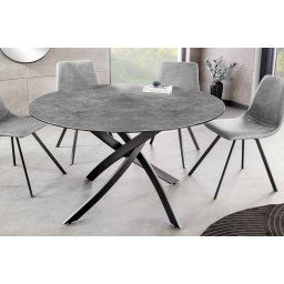 LuxD Okrúhly jedálenský keramický stôl Halia 120 cm antracitový