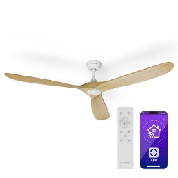 Klarstein Bahama Breeze Smart stropný ventilátor | Rotorové listy z masívneho dreva | Diaľkové ovládanie + ovládanie cez aplikáciu