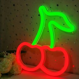 Reklamné LED svietiace neon logo na stenu - ČEREŠNE