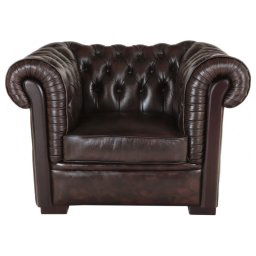indickynabytok.sk - Pohovka jednomiestna Chesterfield Tiffy z pravej hovädzej kože Brown