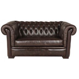 indickynabytok.sk - Pohovka dvojmiestna Chesterfield Tiffy z pravej hovädzej kože Brown