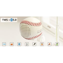 Mini bluetooth reproduktor k mobilu - baseball lopta 2x3W