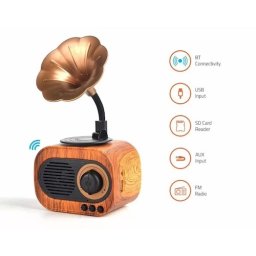 Bluetooth radio prijímač - retro vintage dizajn dreveny s Bluetooth + FM/AM rádio / AUX / USB disk / Micro SD