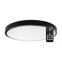 LED Solution Čierne prisadené LED svietidlo okrúhle 295mm 18W IP44 s pohybovým MW čidlom a DO 76691