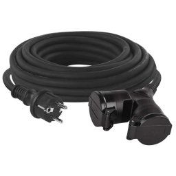 EMOS Vonkajší predlžovací kábel - spojka, 10m, 2 zásuvky, guma, 230V, 1.5mm2 P0601