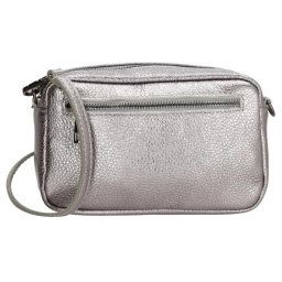 Strieborná kožená crossbody kabelka "Beatrice"
