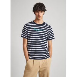 Tričko Pepe Jeans Striped Eggo Dulwich Blue