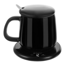 Elektrický ohrievač šálky 18 W + šálka 400 ml čierna