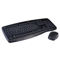 Klávesnica C-TECH WLKMC-02, bezdrôtový combo set s myšou, ERGO, čierny, USB, CZSK WLKMC-02