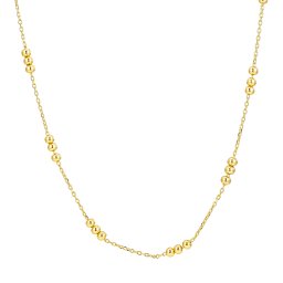 Olivie Strieborný náhrdelník s guličkami GOLD 8884