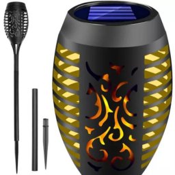 MG Garden Torch solárna lampa, čierna