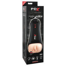 PDX Super Stroker - vibran, vzdychajca umel vagna (prrodn-ierna)