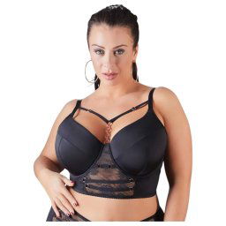 Cottelli Plus Size - ipkovan podprsenka s ramienkami (ierna)
