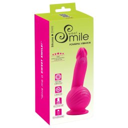 SMILE - vibrtor s prsavkou a dvoma motormi - dobjac - ruov
