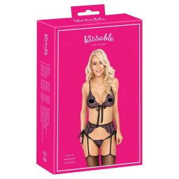 Bozkvaten - ruovo-fialov vivka podprsenka set (ierna) - L/XL