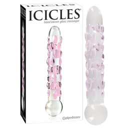 Icicles No. 7 - sklenen dildo s perlikami