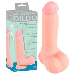 Medical - rovn lekrsky siliknov dildo (20cm) - prrodn