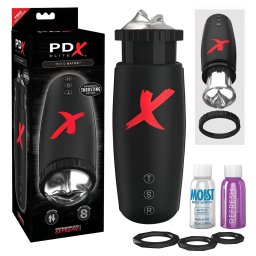 PDX Moto Bator - masturbtor s pohyblivmi perami a sanm - ierny