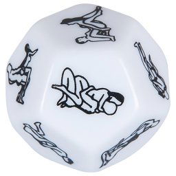 12-strann sex kocka - biela