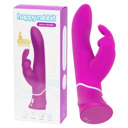 Happyrabbit Curve - vibrtor s drdiom klitorisu - vodeodoln - fialov