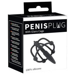 Penisplug - siliknov klietka na alu s dilattorom (ierna)