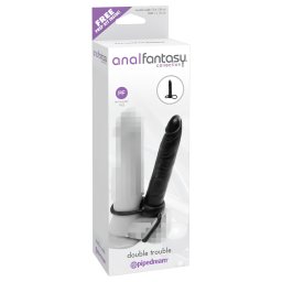 analfantasy - anlne dildo na pripnanie - dvojit - ierne