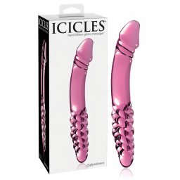 Icicles No. 57 - sklenen dildo s penisom - dvojit koniec - ruov
