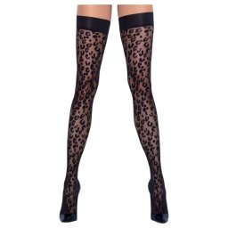 Cottelli Legwear - samodriace panuchy - leopard vzor - ierne
