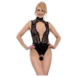 Abierta Fina - ipkovan otvoren body s kamienkami (ierne)