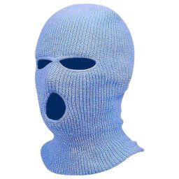 Balaclava - pleten maska na orlny sex s 3 otvormi (modr)