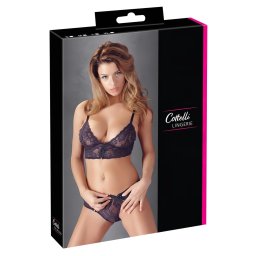 Cottelli - dmska ipkovan podprsenka set - kvetinov vzor - fialov - L