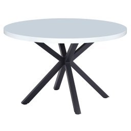 Kondela Jedálenský stôl, okrúhly 120cm, MDF, biely, čierny, MEDOR