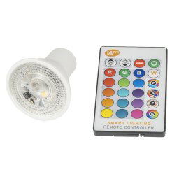T-LED RGBW LED bodová žiarovka 5W GU10 230V Farba svetla: RGB + studená biela 021161