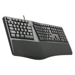 Klávesnica C-TECH KB-113E USB, ERGO, čierna, CZSK KB-113E