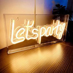LETS PARTY - LED neónová reklama nápis neon logo svietiace