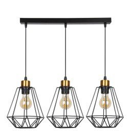 Candellux Čierno-zlatý závesný luster Primo pre žiarovku 3x E27 33-00231