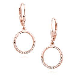 Olivie Strieborné náušnice KRUH ROSE 4173