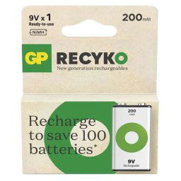 EMOS Nabíjacia batéria GP ReCyko 200 9V (6HR61), 1ks B2552
