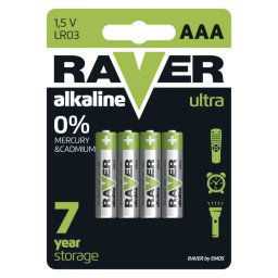 EMOS Alkalická batéria RAVER AAA (LR03), 4ks B7911