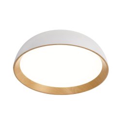 Candellux Biele LED stropné svietidlo Calabria s dreveným dekorom okrúhle 24W 14-24138