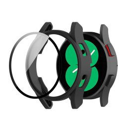 Strado Puzdro 2v1 so sklom pre Samsung Galaxy Watch Active 4, 44 mm, čierne