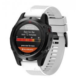 BStrap Silicone Acton remienok na Garmin Fenix 5 / 6 / 6 Pro / 7 / 8 47mm / E, white (SGA001C02)