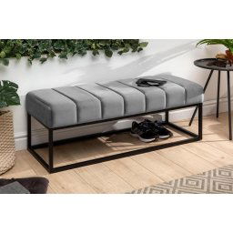 LuxD Dizajnová lavica Halle 110 cm zamat - striebornosivá