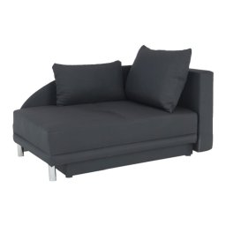 Kondela Rozkladacia pohovka, sivočierna látka, pravá, LAUREL