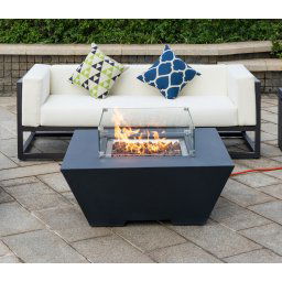 Moderné ohnisko plynové betónové na plynovu bombu + stolík konferenčný - 102x102 cm - KANASTAS